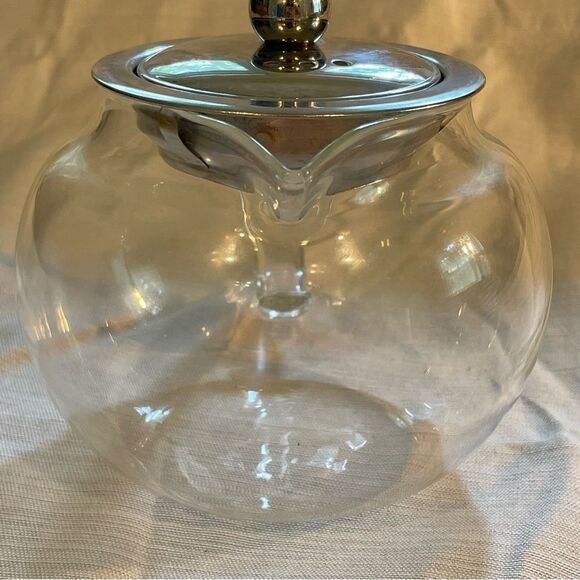 Glass Blooming Teapot with stainless steal lid - Picture 5 of 11